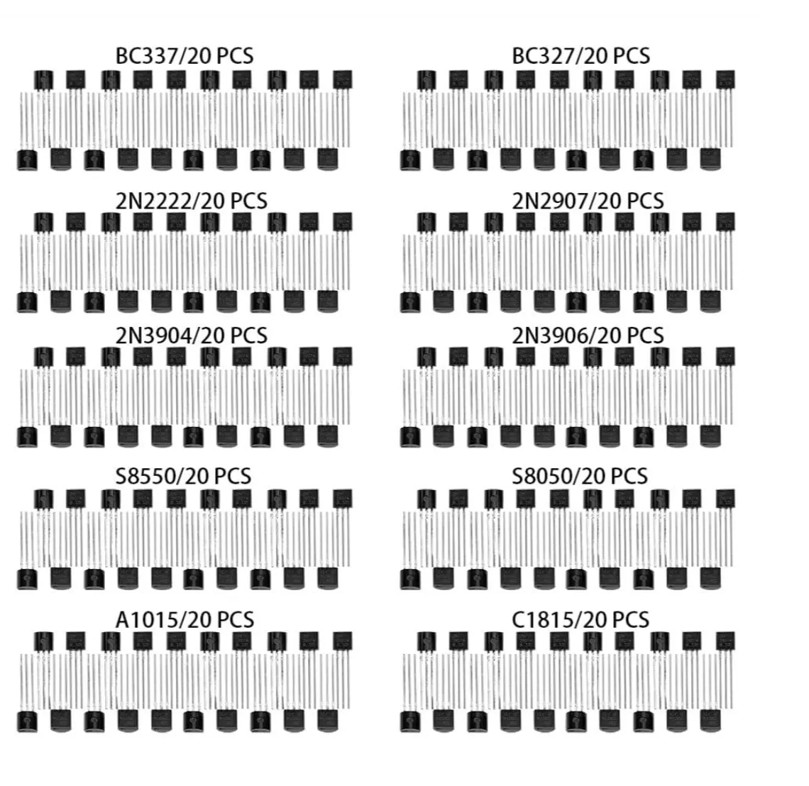 10 Value 200pcs Trasistor Kit