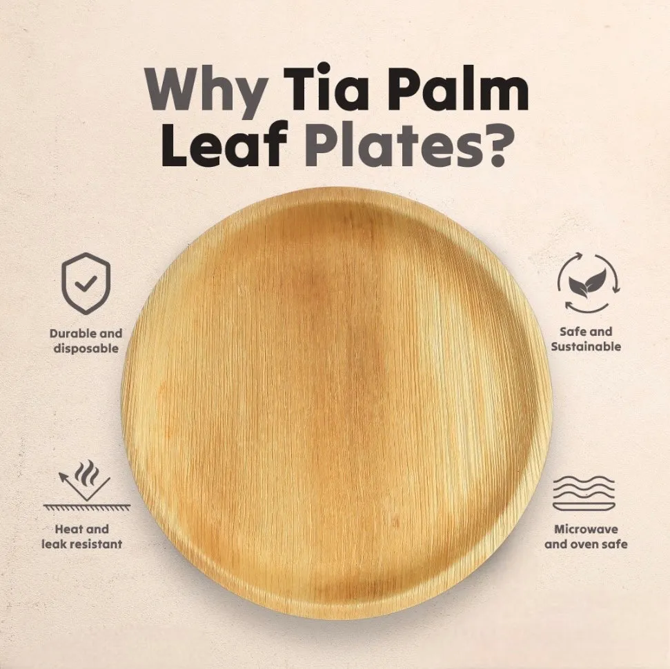 12 Inch Round Disposable Palm Leaf Trays