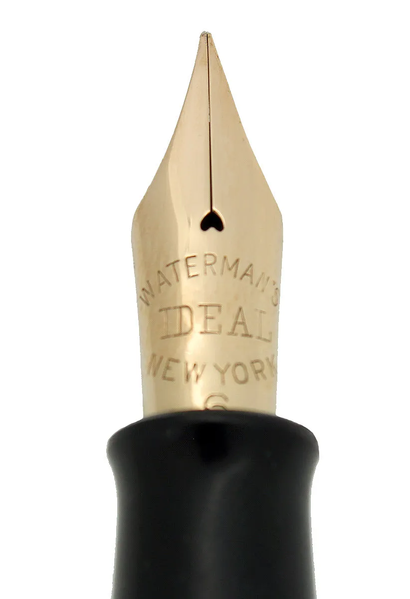 1920S WATERMAN #16 PSF BLACK CHASED HARD RUBBER F-BBB  NIB FOUNTAIN PEN RESTORED