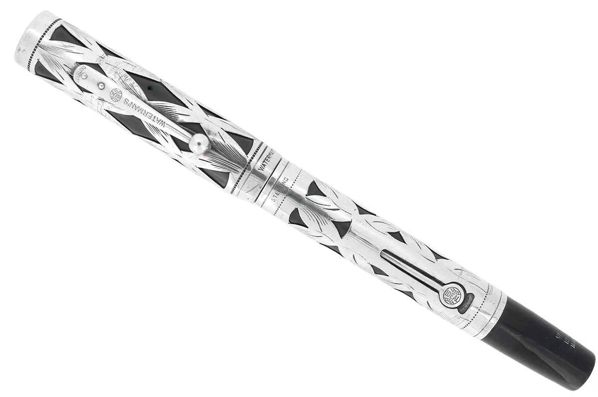 1920S WATERMAN 452 STERLING OVERLAY FOUNTAIN PEN XF to BBB FLEX NIB RESTORED