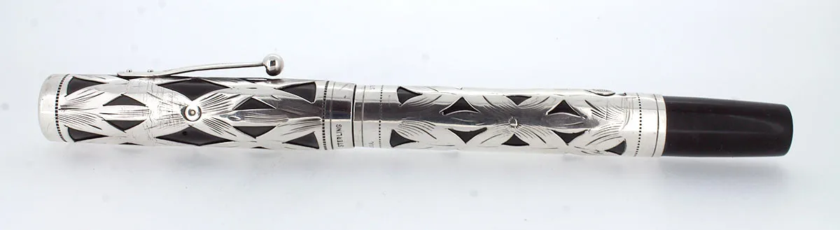 1920S WATERMAN 452 STERLING OVERLAY FOUNTAIN PEN XF to BBB FLEX NIB RESTORED