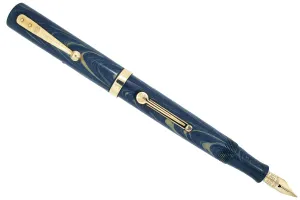 1920s WATERMAN 52V BLUE RIPPLE FOUNTAIN PEN WITH XF to BBB FLEXIBLE NIB IN RESTORED CONDITION
