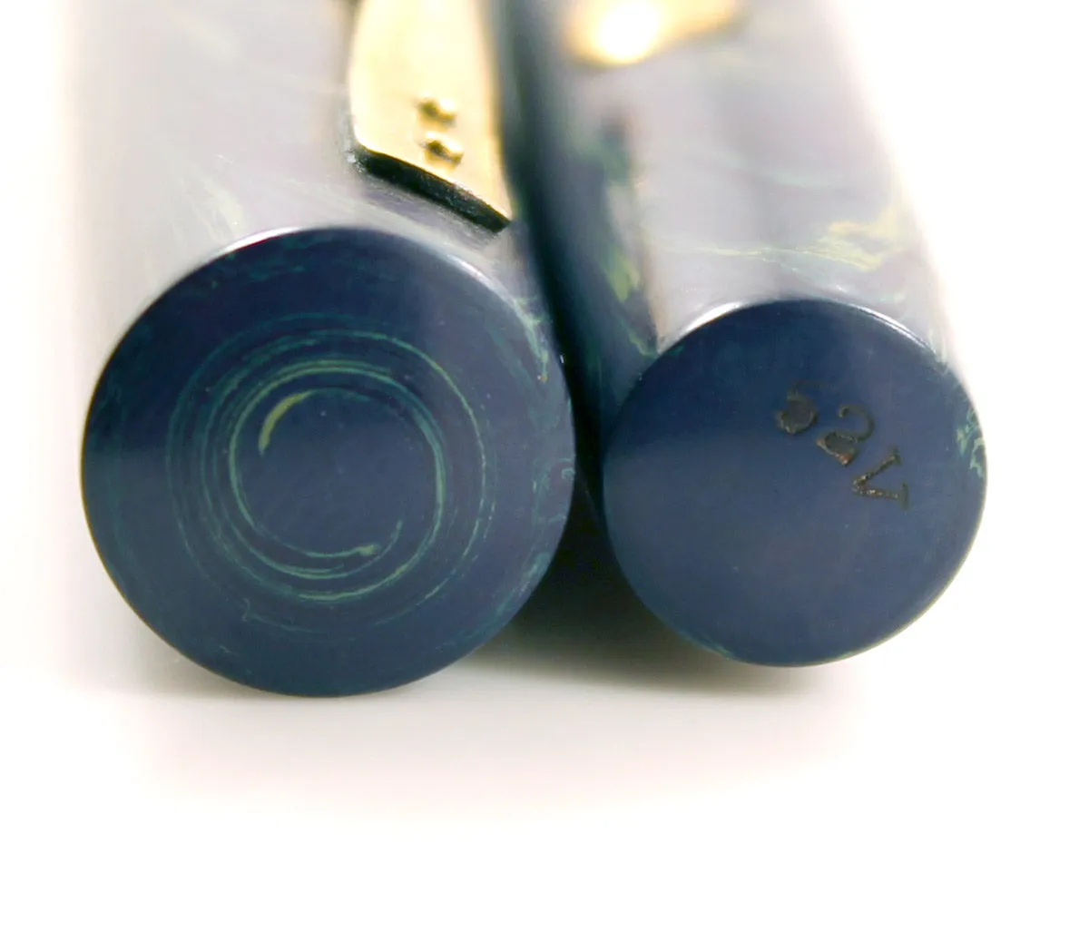1920s WATERMAN 52V BLUE RIPPLE FOUNTAIN PEN WITH XF to BBB FLEXIBLE NIB IN RESTORED CONDITION