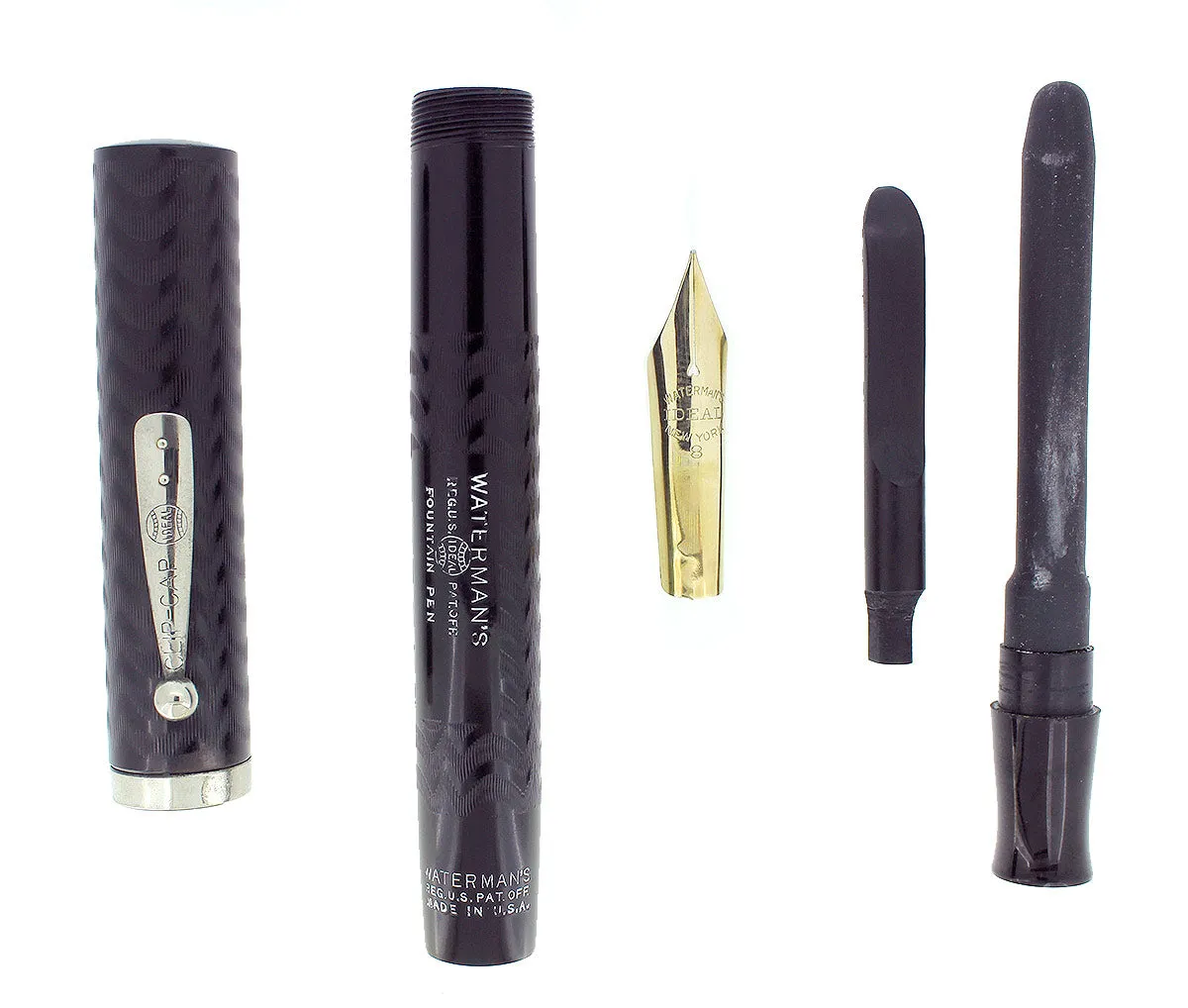 1920S WATERMAN 58 BCHR FOUNTAIN PEN F TO BBB 14K FLEXIBLE NIB RESTORED NEAR MINT