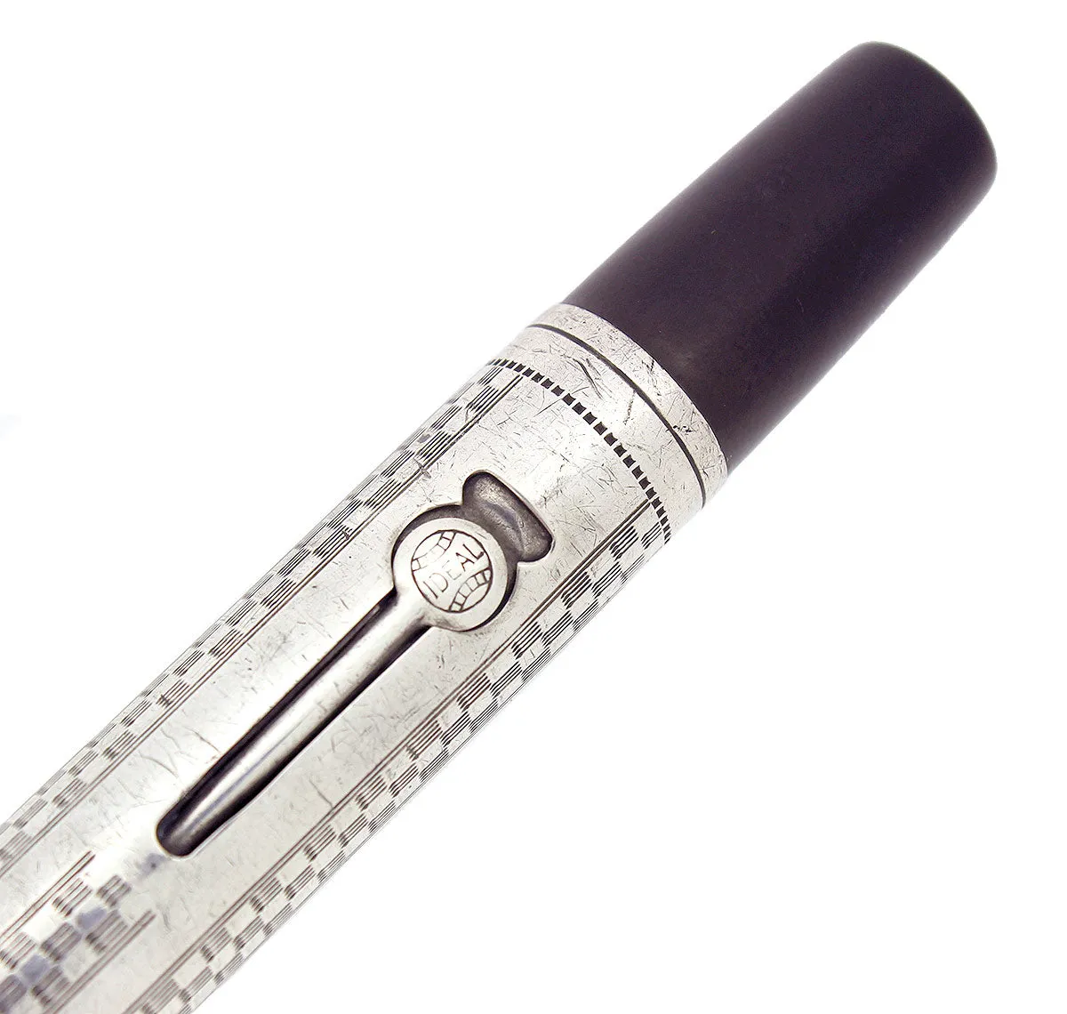 1920S WATERMAN STERLING GOTHIC 452 OVERLAY FOUNTAIN PEN XF-BB FLEX NIB RESTORED