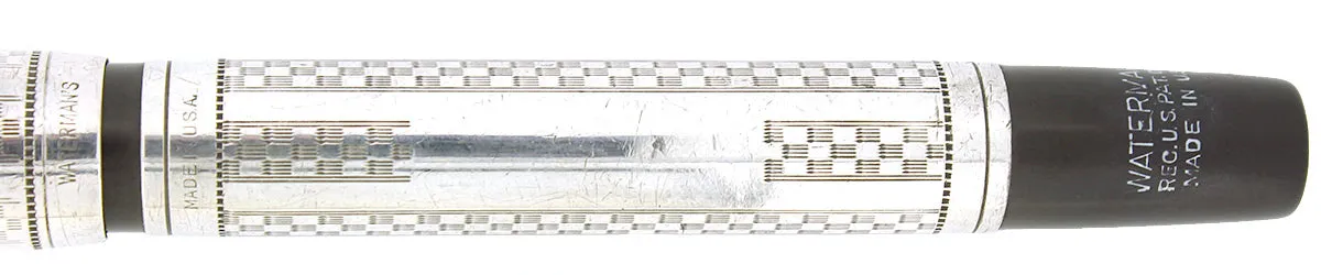 1920S WATERMAN STERLING GOTHIC 452 OVERLAY FOUNTAIN PEN XF-BB FLEX NIB RESTORED