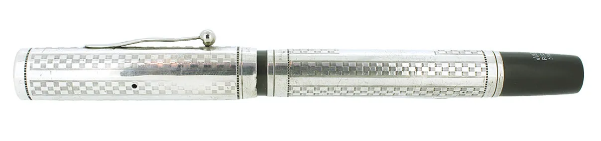 1920S WATERMAN STERLING GOTHIC 452 OVERLAY FOUNTAIN PEN XF-BB FLEX NIB RESTORED