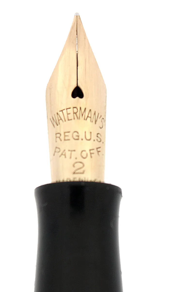 1920S WATERMAN STERLING GOTHIC 452 OVERLAY FOUNTAIN PEN XF-BB FLEX NIB RESTORED