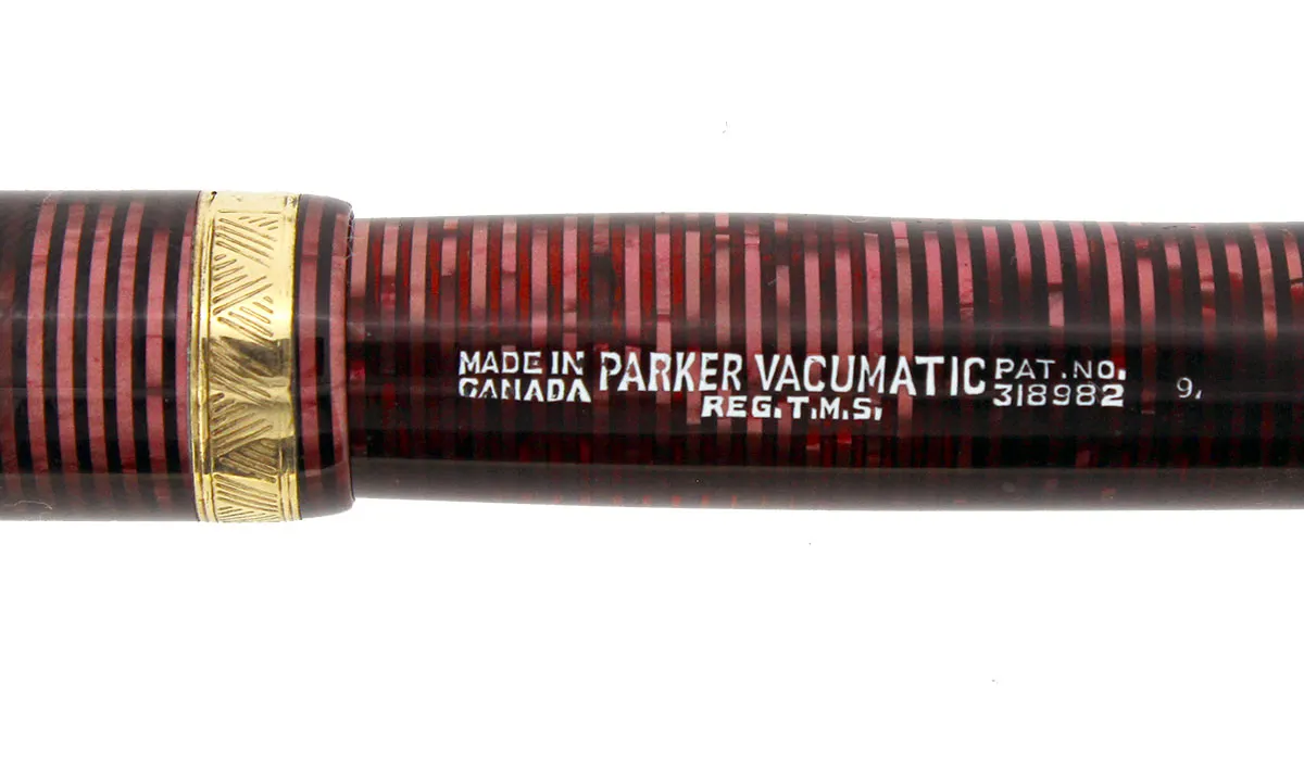 1939 PARKER BURGUNDY VACUMATIC DOUBLE JEWEL FOUNTAIN PEN M - BBB FLEX NIB RESTORED