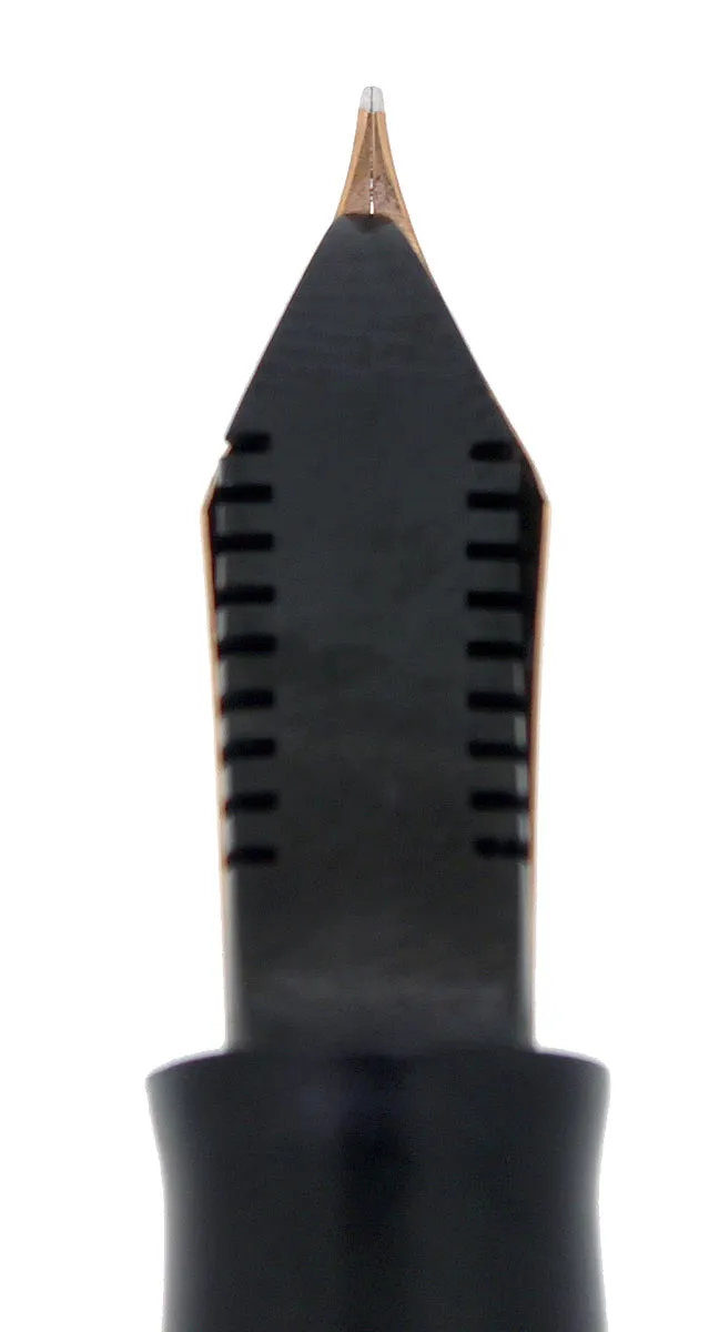 1940 PARKER JET BLACK SENIOR MAXIMA VACUMATIC M-BBB 2.12MM FLEX NIB RESTORED