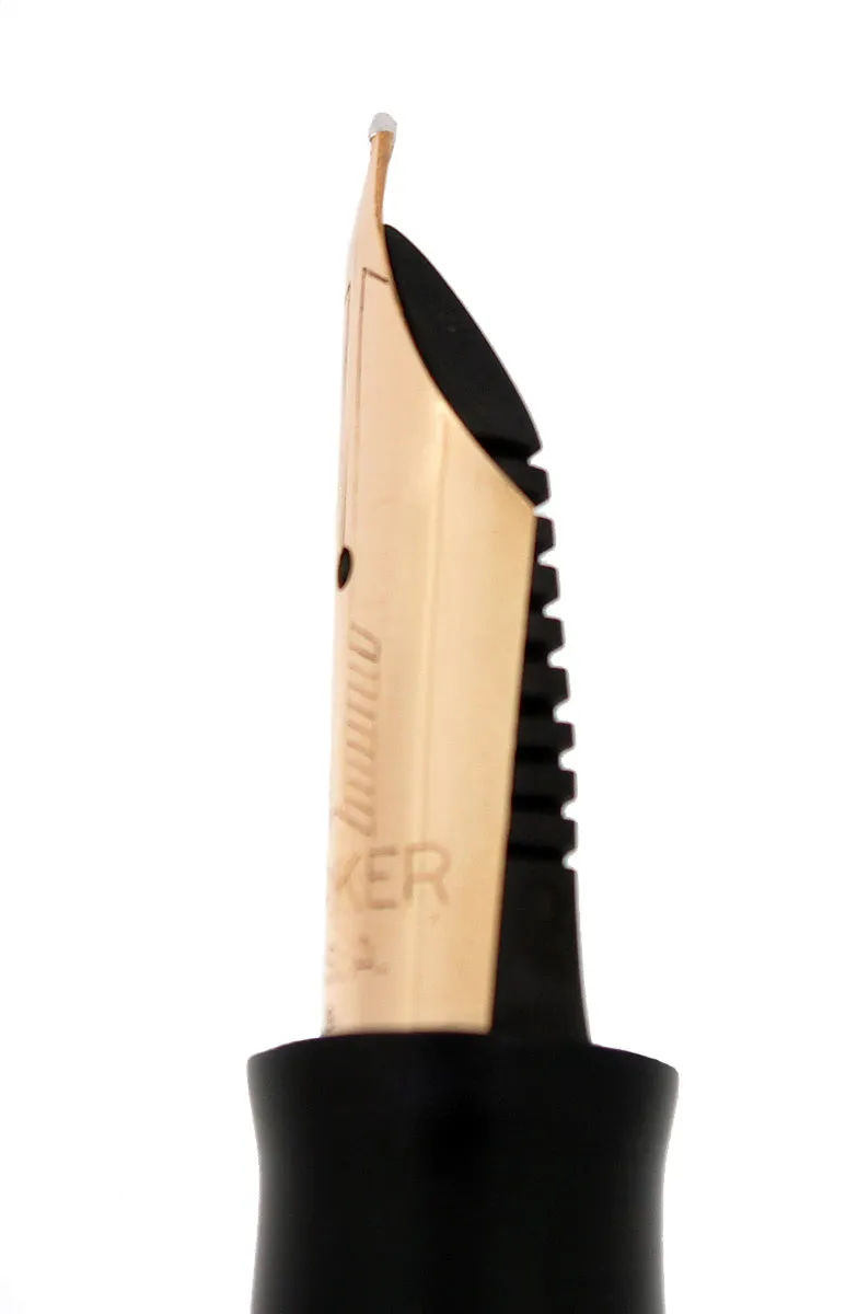 1940 PARKER JET BLACK SENIOR MAXIMA VACUMATIC M-BBB 2.12MM FLEX NIB RESTORED