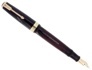 1940 PARKER JET BLACK SENIOR MAXIMA VACUMATIC M-BBB 2.12MM FLEX NIB RESTORED