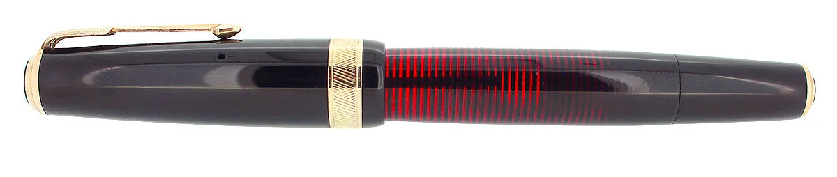 1940 PARKER JET BLACK SENIOR MAXIMA VACUMATIC M-BBB 2.12MM FLEX NIB RESTORED