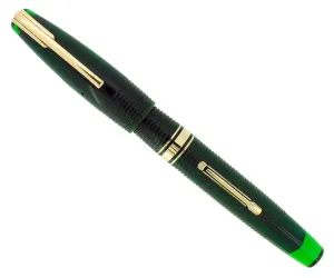 1940 TRANSPARENT GREEN WATERMAN 100 HUNDRED YEAR FOUNTAIN PEN M-BBB  FLEX NIB RESTORED