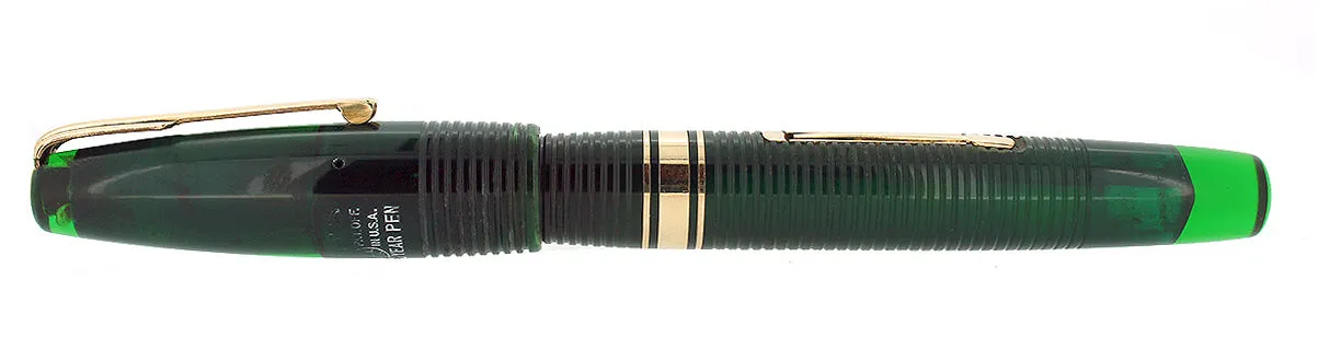 1940 TRANSPARENT GREEN WATERMAN 100 HUNDRED YEAR FOUNTAIN PEN M-BBB  FLEX NIB RESTORED