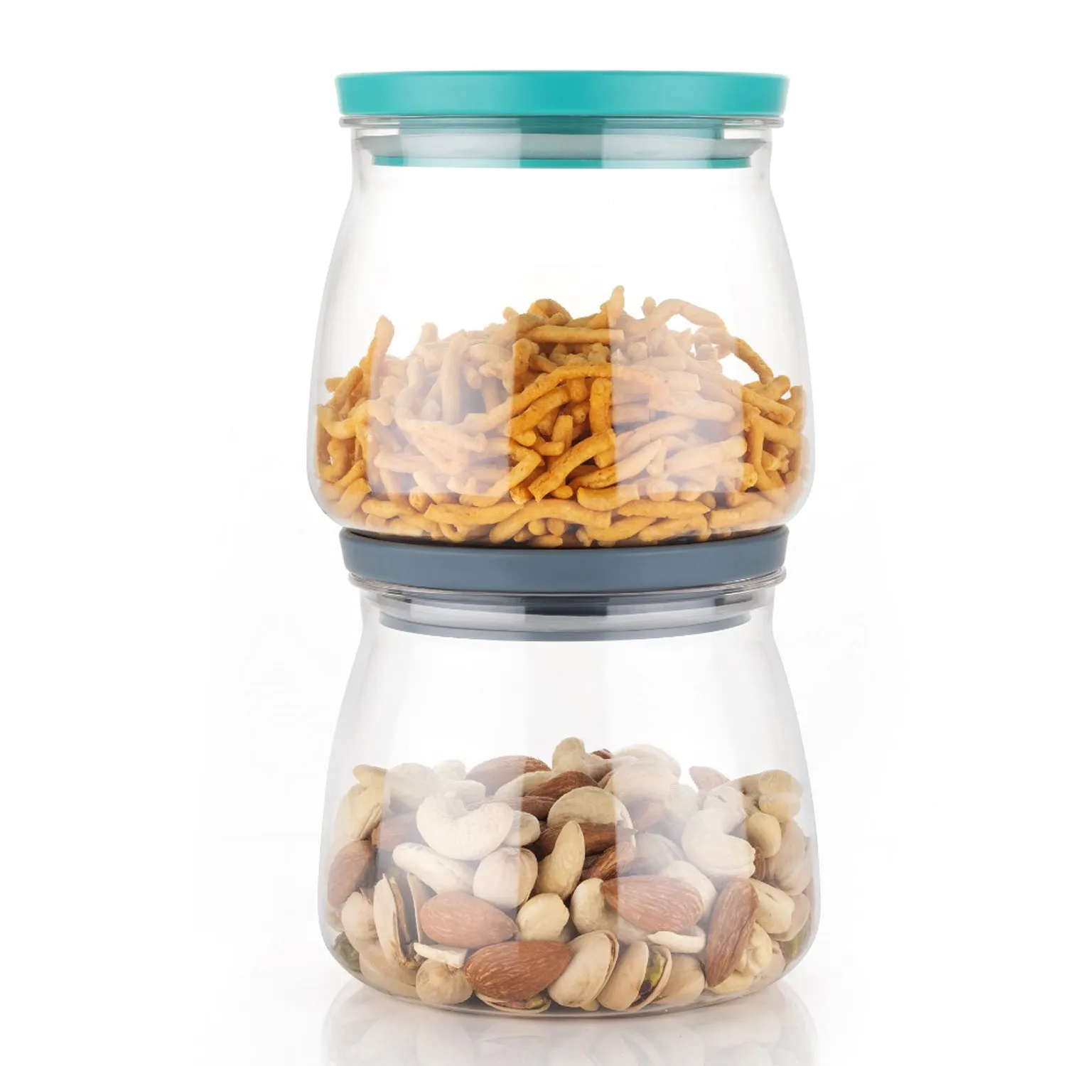 2286 Matka Shaped Jar with Air Tight & Leak Proof Lid (Multicolour) (Set of 6) (900Ml)