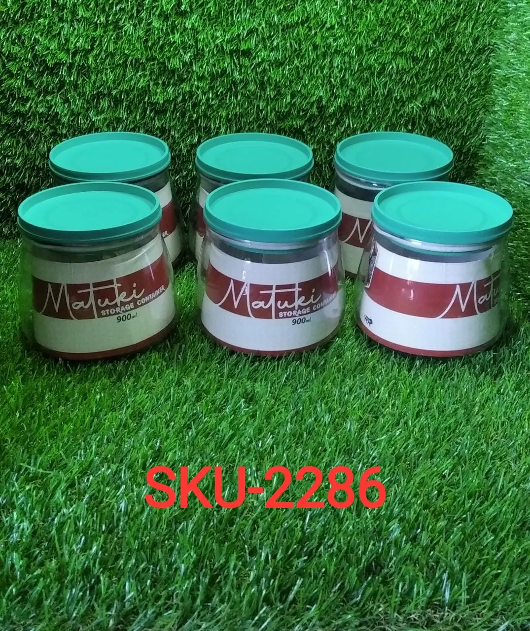 2286 Matka Shaped Jar with Air Tight & Leak Proof Lid (Multicolour) (Set of 6) (900Ml)