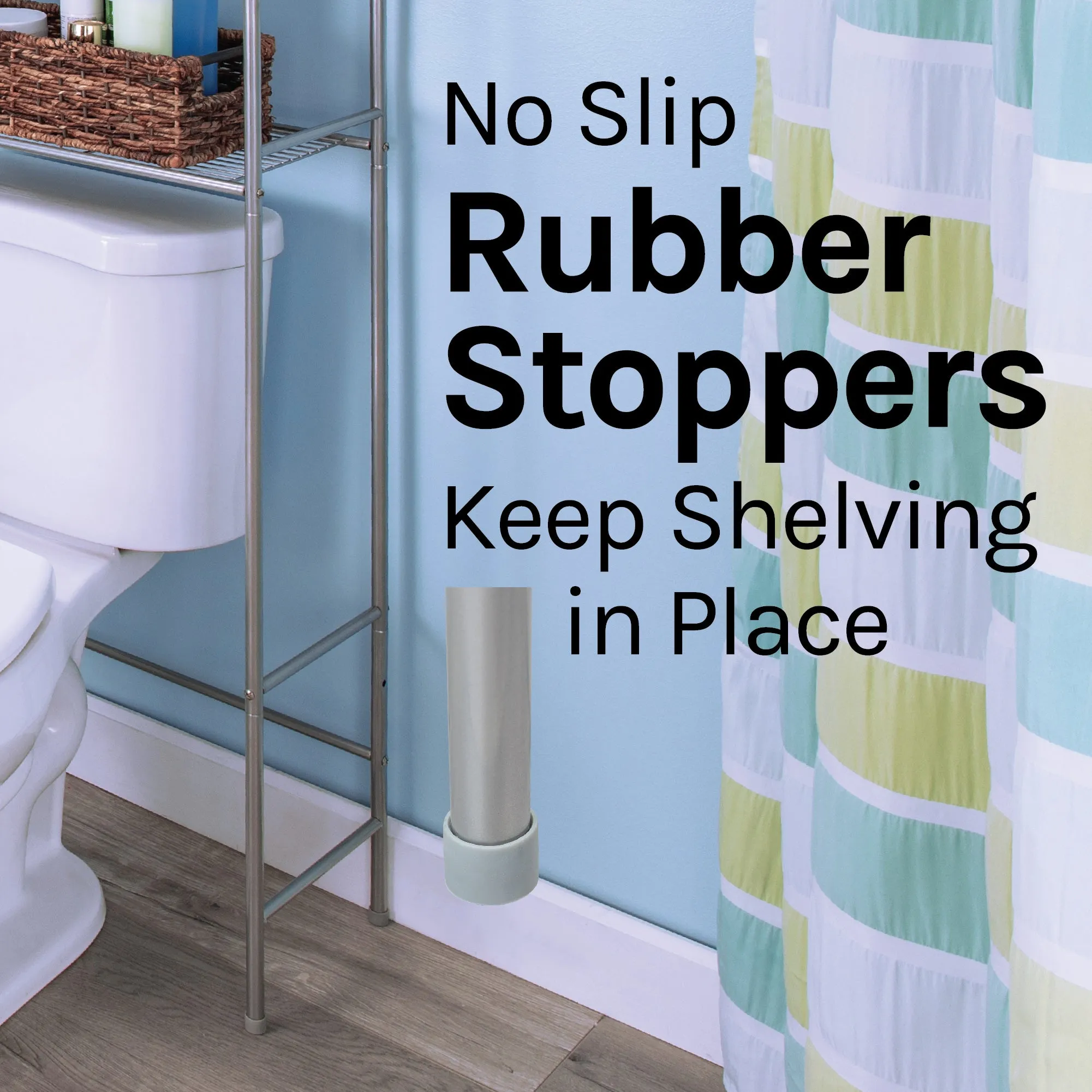 3-Piece Over-the-Toilet Bathroom Organizer Set (Brushed Nickel Finish)