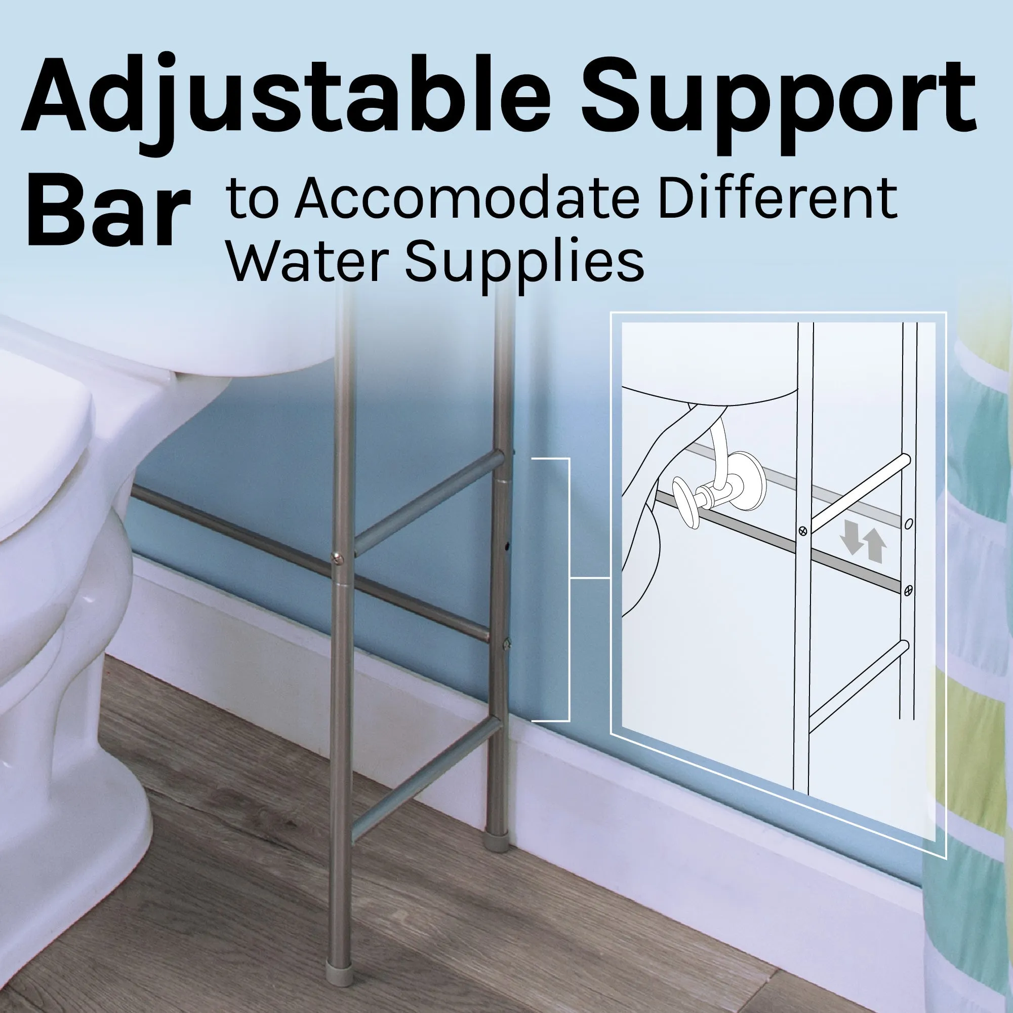 3-Piece Over-the-Toilet Bathroom Organizer Set (Brushed Nickel Finish)
