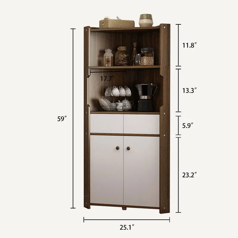 59" Collection Corner Storage Floor Cabinet-Black Oak