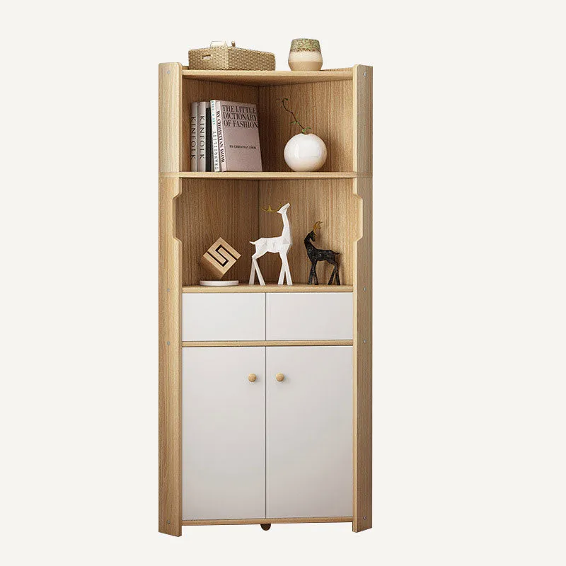 59" Collection Corner Storage Floor Cabinet-Rubber Wood
