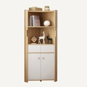 59" Collection Corner Storage Floor Cabinet-Rubber Wood