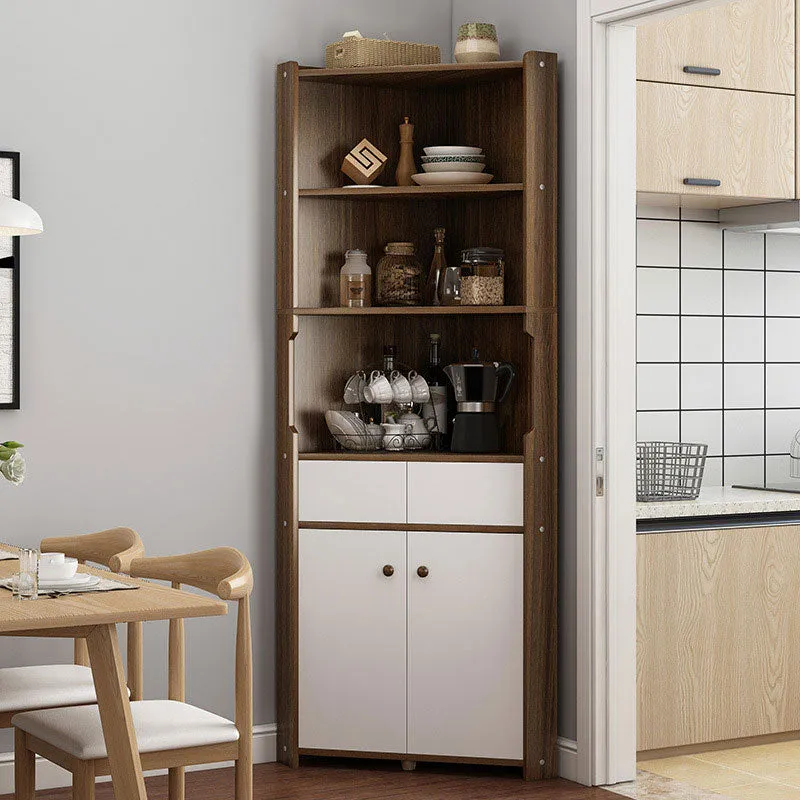 71" Collection Corner Storage Floor Cabinet-Black Oak
