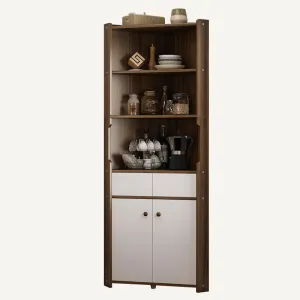 71" Collection Corner Storage Floor Cabinet-Black Oak