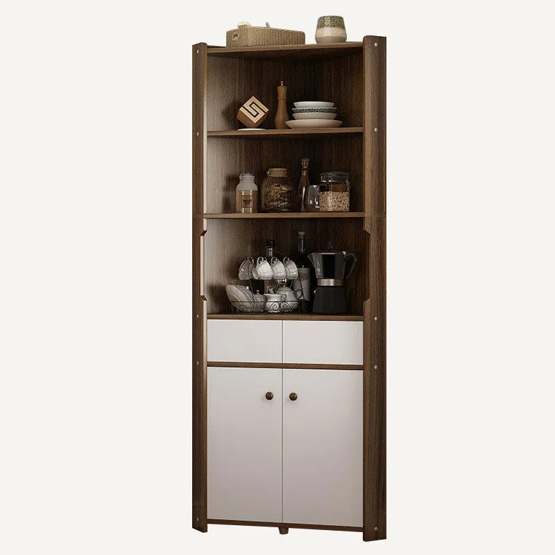 71" Collection Corner Storage Floor Cabinet-Black Oak