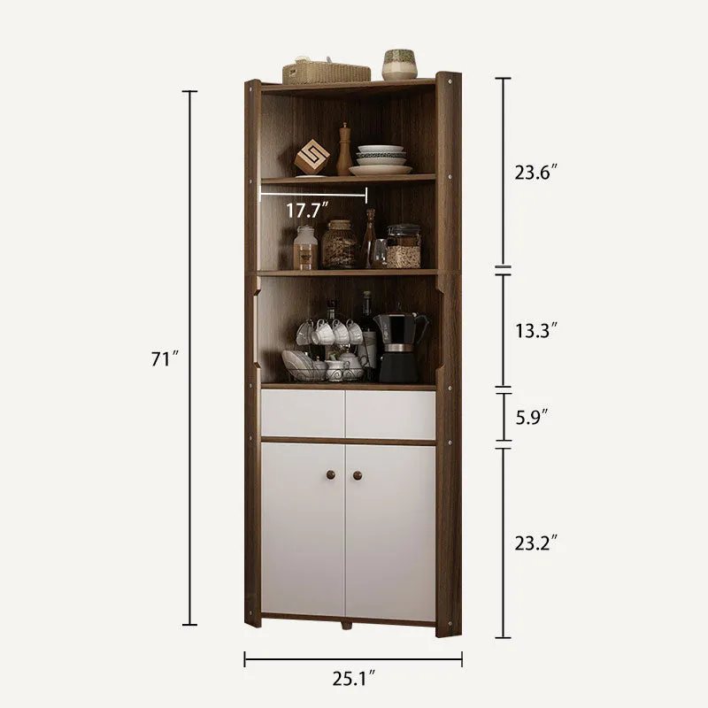 71" Collection Corner Storage Floor Cabinet-Black Oak