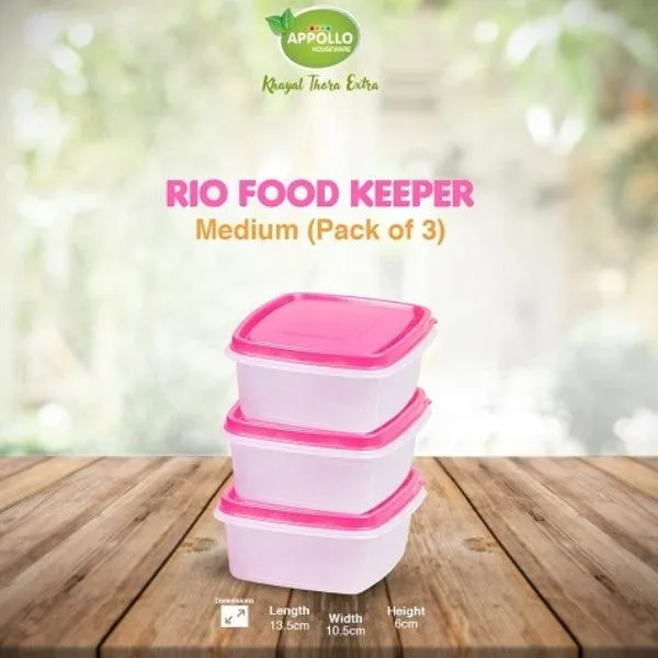 APPOLLO RIO FOOD KEEPER MEDIUM 3PCS SET 400ML