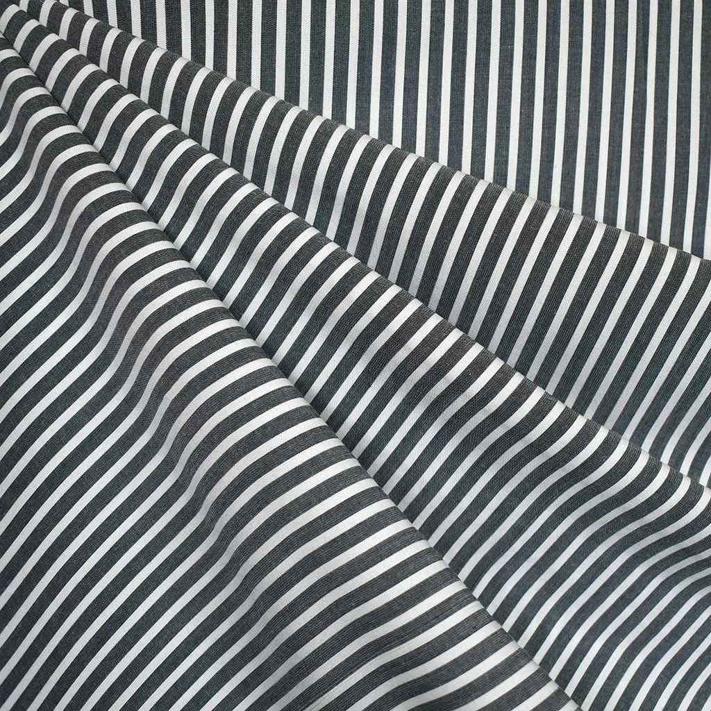 Atelier Brunette Sunray Stripe Modal Shirting Forest