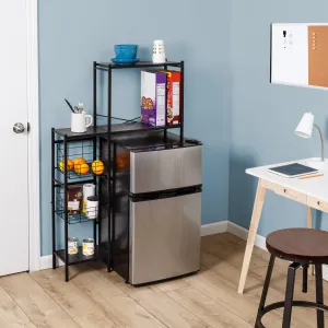 Black Over-the-Toilet Space Saver with Reversible Side Shelving