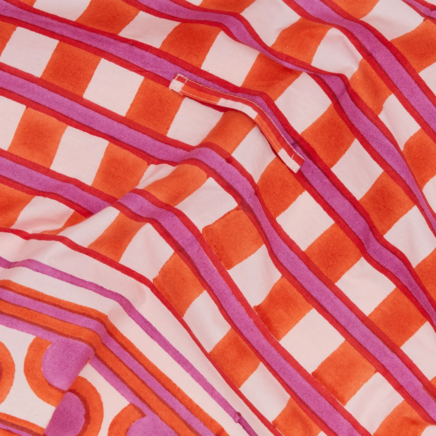 Block Printed Dish Cloth - Block Printed Red Plaid