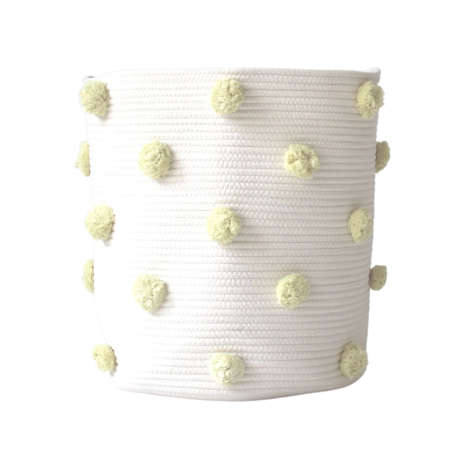 Buttercream Pom Laundry Basket
