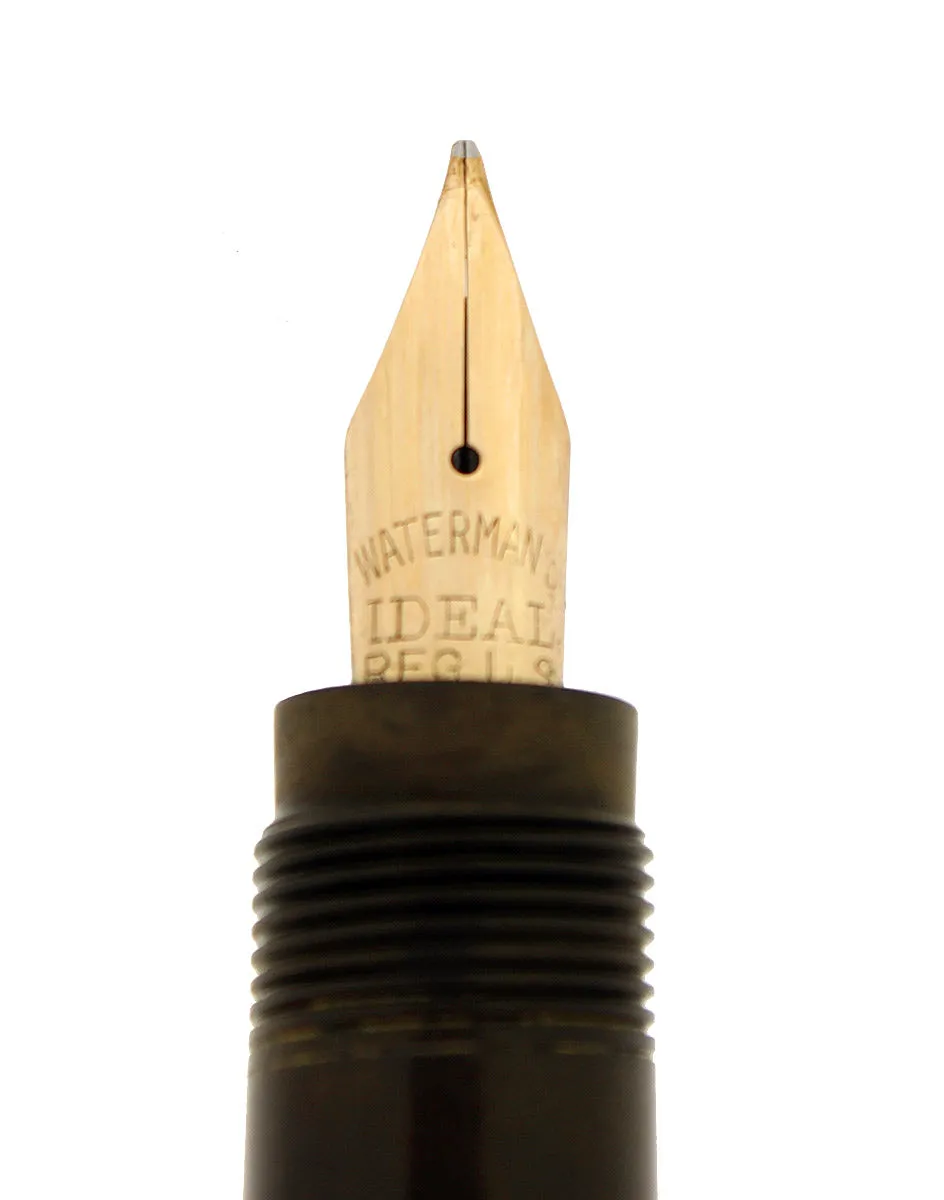 C1912 WATERMAN 442 SAFETY STERLING TREFOIL VINE PATTERN FOUNTAIN PEN RESTORED