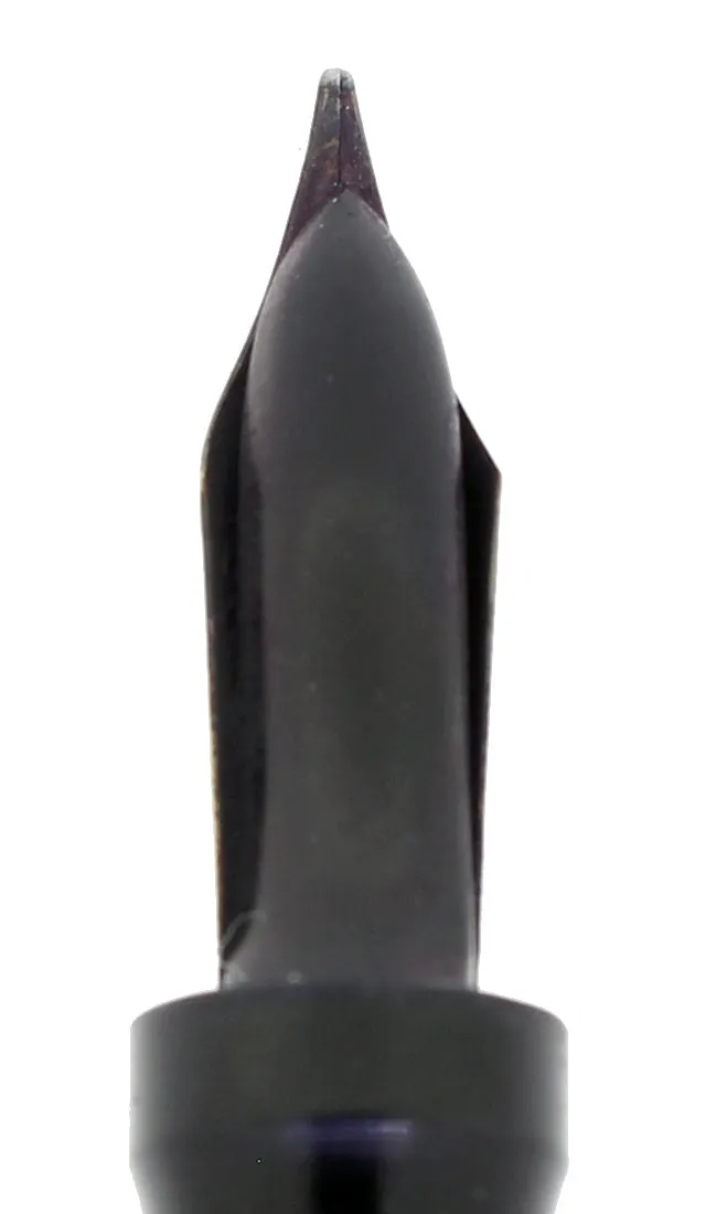 C1915 KRAKER BLACK CHASED HARD RUBBER FILLER FOUNTAIN PEN RESTORED NEAR MINT