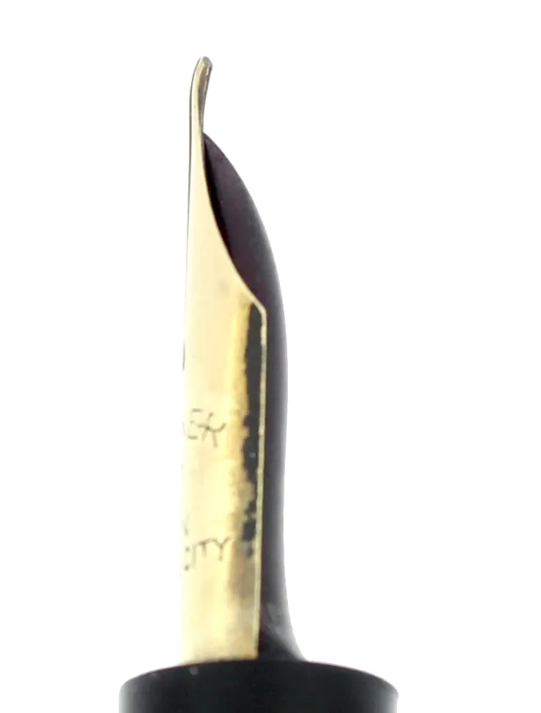 C1915 KRAKER BLACK CHASED HARD RUBBER FILLER FOUNTAIN PEN RESTORED NEAR MINT