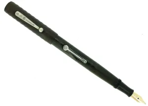 C1915 WATERMAN 14 PSF BLACK CHASED HARD RUBBER FOUNTAIN PEN RESTORED EXCELLENT