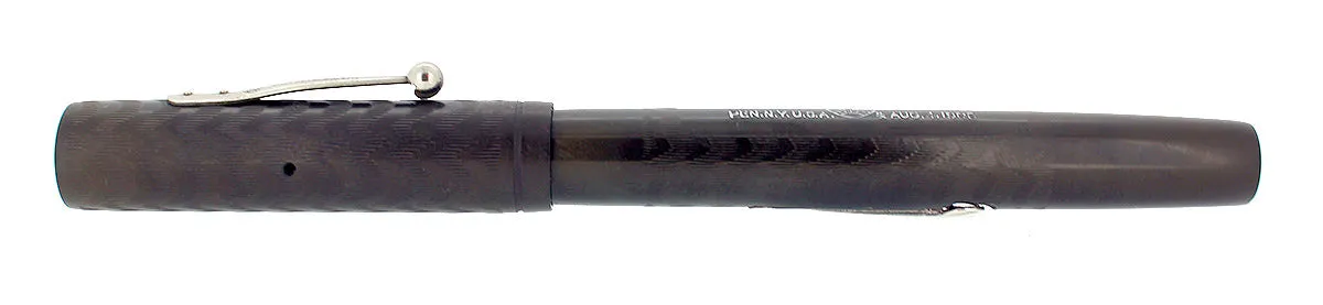 C1915 WATERMAN 14 PSF BLACK CHASED HARD RUBBER FOUNTAIN PEN RESTORED EXCELLENT