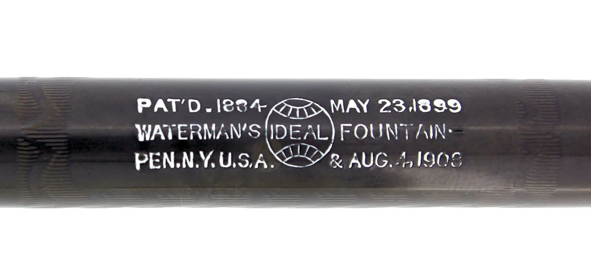C1915 WATERMAN 14 PSF BLACK CHASED HARD RUBBER FOUNTAIN PEN RESTORED EXCELLENT