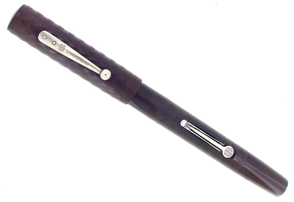 C1915 WATERMAN 14 PSF BLACK CHASED HARD RUBBER FOUNTAIN PEN RESTORED EXCELLENT