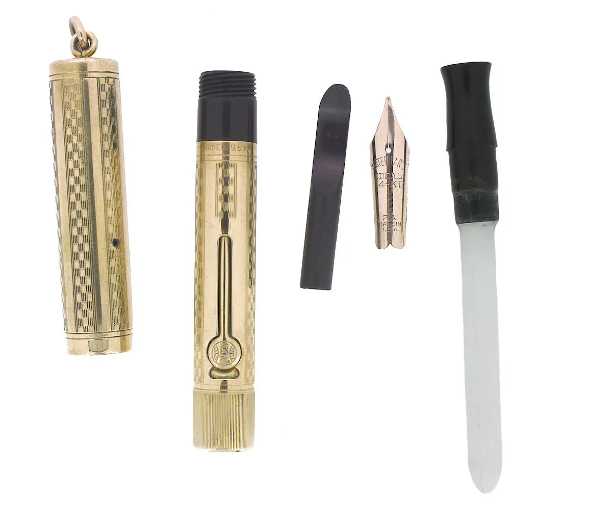 C1917 WATERMAN GOTHIC 0552 1/2V F-BBB FLEX NIB FOUNTAIN PEN RESTORED