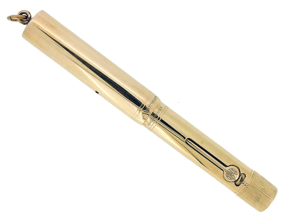 C1917 WATERMAN SMOOTH 18K GOLD FILLED 0552 1/2V F-BBB NIB FOUNTAIN PEN RESTORED