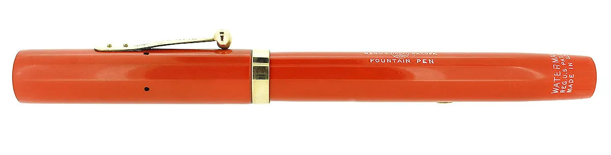 C1925 WATERMAN #55 CARDINAL RED HARD RUBBER FOUNTAIN PEN NIB NEAR MINT RESTORED