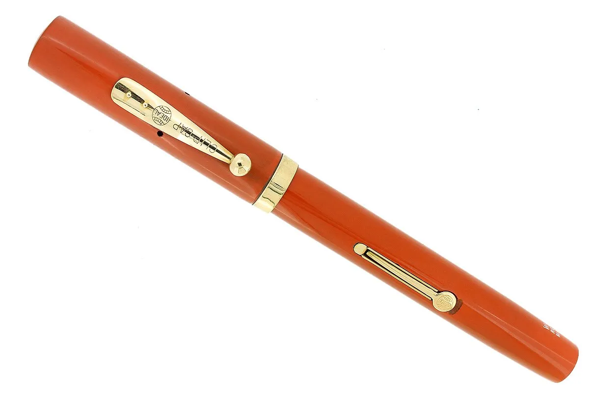 C1925 WATERMAN #55 CARDINAL RED HARD RUBBER FOUNTAIN PEN NIB NEAR MINT RESTORED