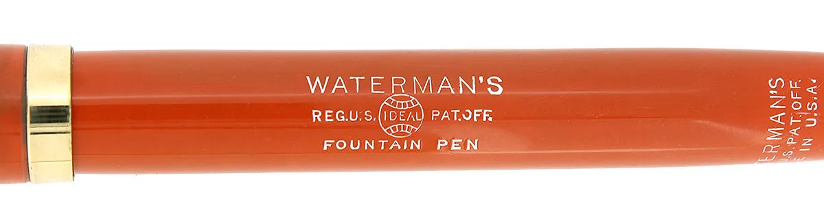 C1925 WATERMAN #55 CARDINAL RED HARD RUBBER FOUNTAIN PEN NIB NEAR MINT RESTORED