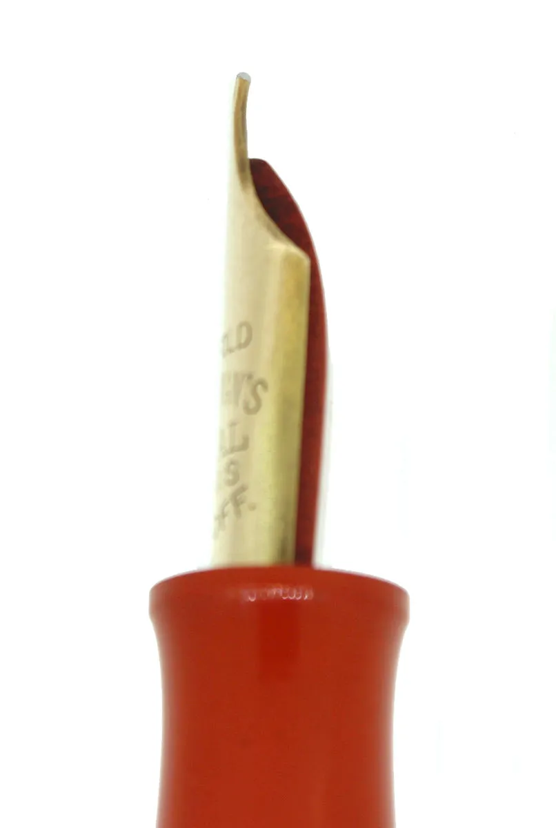 C1925 WATERMAN #55 CARDINAL RED HARD RUBBER FOUNTAIN PEN NIB NEAR MINT RESTORED