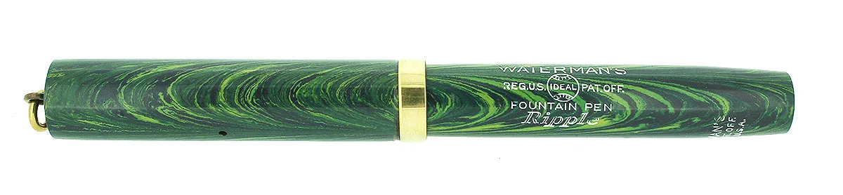 C1928 WATERMAN BLUE RIPPLE 52V FOUNTAIN PEN AND PENCIL SET XF - BBB NIB RESTORED