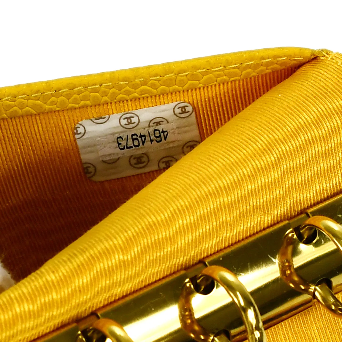 CHANEL 1996-1997 Timeless Notebook Cover Yellow Caviar 48790